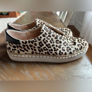 Anthropologie Leopard Print Slip-On Sneakers in Black and Cream